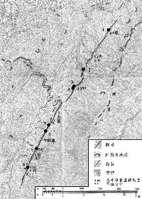 獅潭地震斷層與神桌山地震斷層分佈圖