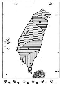 1959年8月15日恆春地震等震度圖