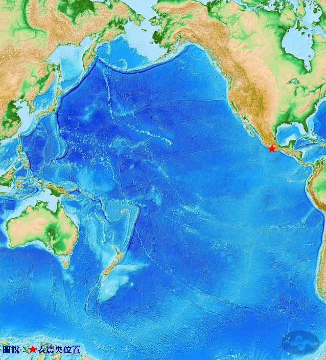 編號110009海嘯震央圖